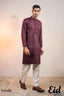 Imperial Mulberry Premium Silk-Finish Panjabi with Regal Floral Embroidery – with premium BOX