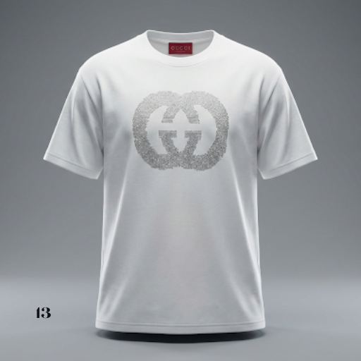 Gucci White Cotton T-Shirt – Silver Distressed Interlocking G Logo