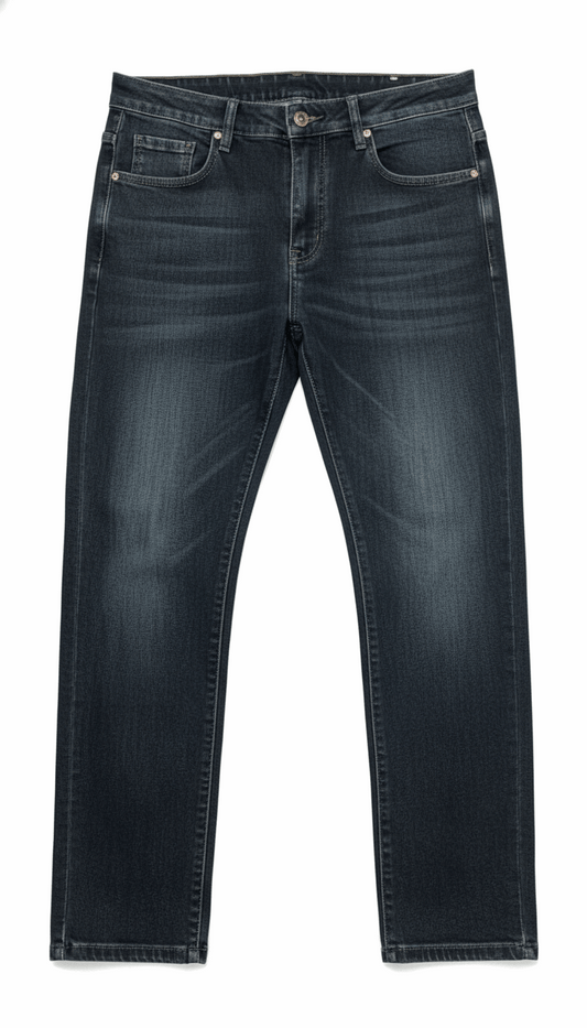 Louis Vuitton Men's Embossed Logo Denim Jeans | Slim-Fit Vintage Wash