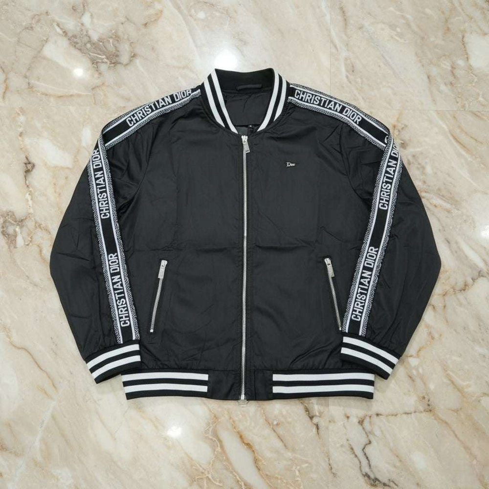 Christian Dior Logo Tape Bomber Jacket - Black