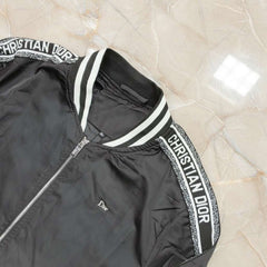Christian Dior Logo Tape Bomber Jacket - Black
