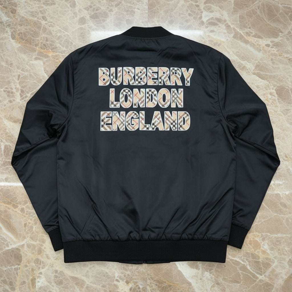 Logo & Check-Trim Technical Bomber Jacket