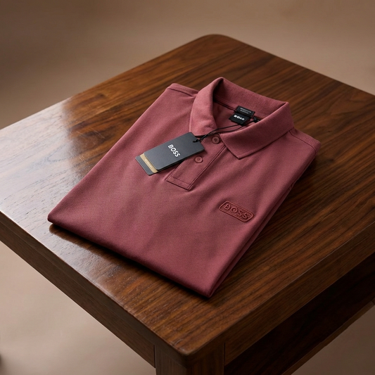 BOSS Men's Slim-Fit Pique Polo Shirt in Slate Blue with 3D Logo