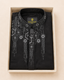 Luxury Black Embroidered Panjabi – Geometric Floral Design
