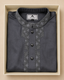 Luxury Charcoal Grey Embroidered Panjabi – Geometric Heritage Design