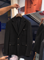 Premium Black Double-Pocket Patterned Blazer – Imported Formal & Smart Casual Blazer