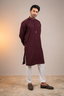 Maroon Embroidered Premium Panjabi
