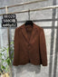 Premium Coffee Brown Textured Knit Blazer