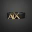 Black belt with gold Armani Exchange logo on a black background