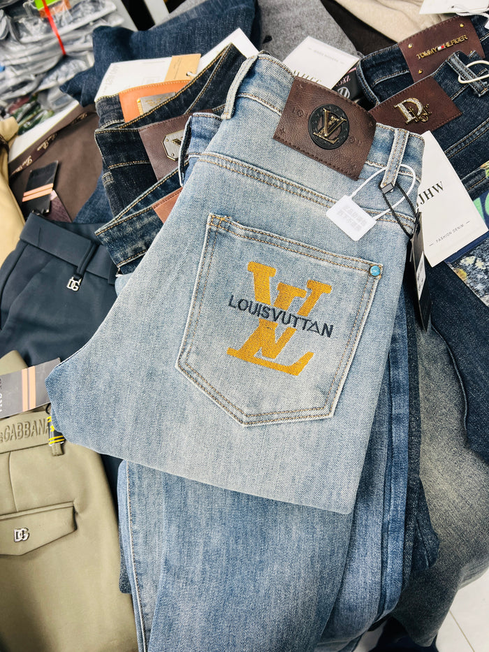 Premium LV Monogram Vintage Denim Jeans | Pre-Order