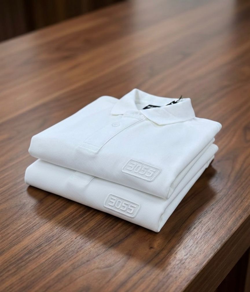 BOSS Men's Slim-Fit Cotton Polo Shirt - Classic White Logo Polo