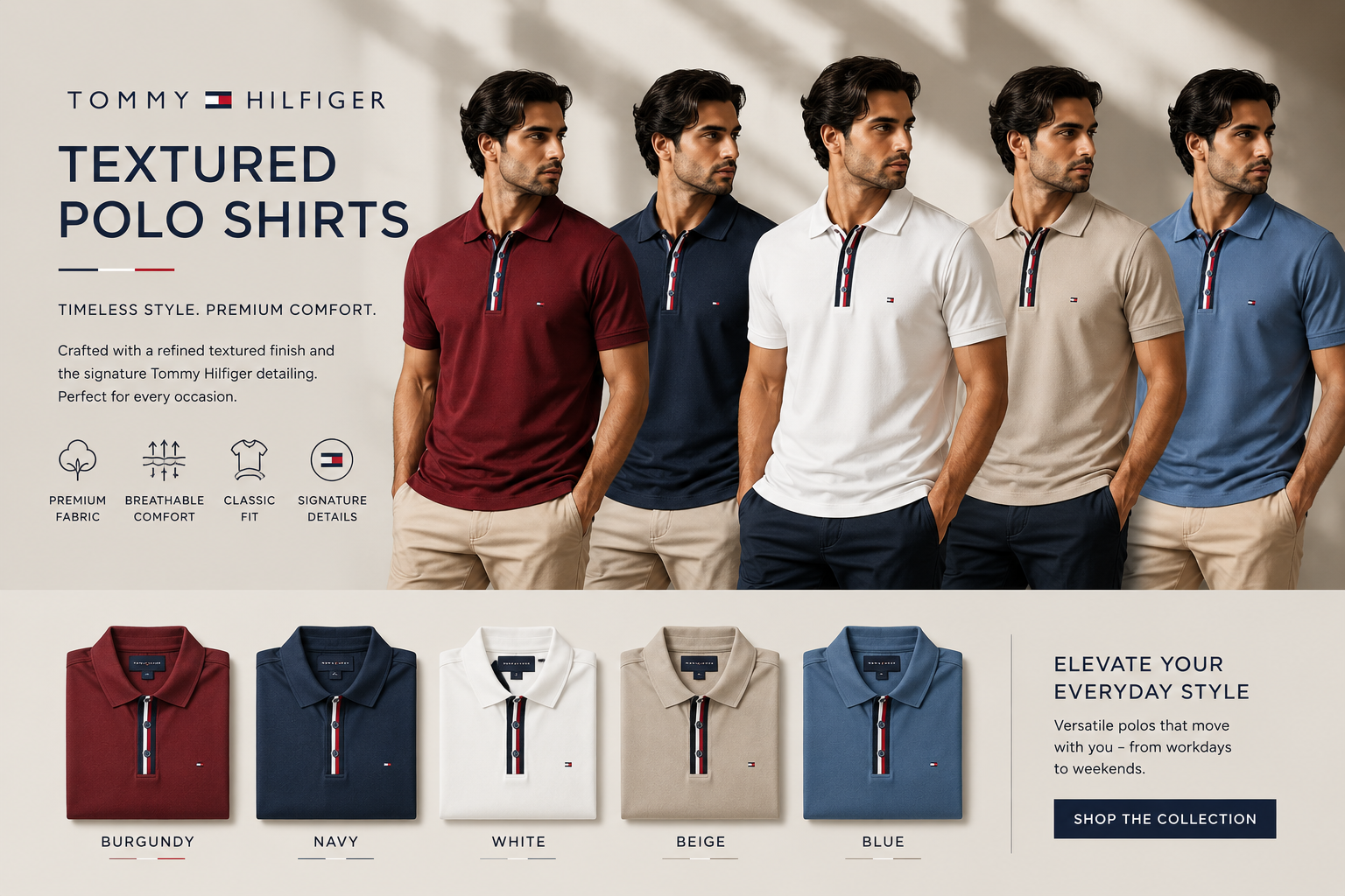 Tommy Hilfiger Textured Polo Shirts