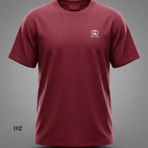 Gucci Men’s Slim-Fit Embroidered Interlocking G T-Shirt - Burgundy Red Cotton