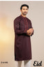 Deep Mulberry Premium Cotton Panjabi with Star-Cluster Embroidery – with premium BOX