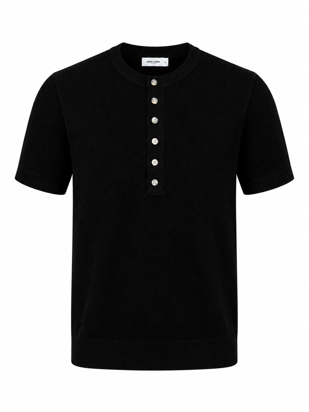 Essential Knit Henley – Black