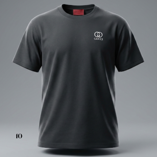 Gucci Men’s Slim-Fit Interlocking G Embroidery T-Shirt - Graphite Charcoal Cotton Main image