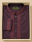 Premium Plum Jacquard Panjabi – Embroidered Collar & Front