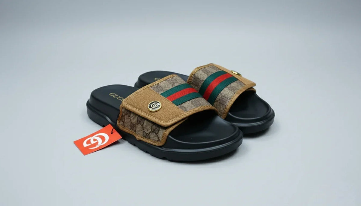 Luxury GG Web-Stripe Slides | Designer Inspired Comfort Sandals