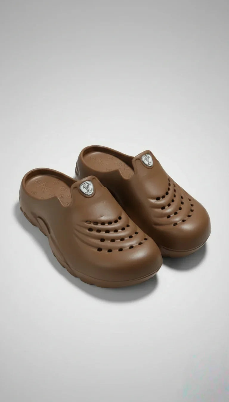 Luxury Monogram Emblem Clogs | Designer Inspired Rubber Mules