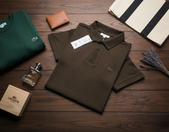 Lacoste Men's Tone-on-Tone Croc Logo Polo | Premium Stretch Pique