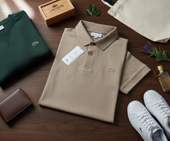 Lacoste Men's Tone-on-Tone Croc Logo Polo | Premium Stretch Pique