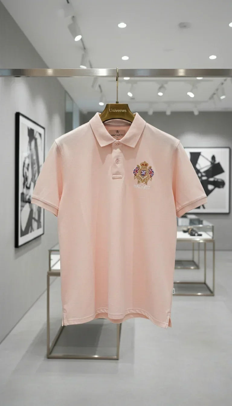 Hackett London Men's Crest Logo Polo Shirt | Stretch Cotton Pique Polo
