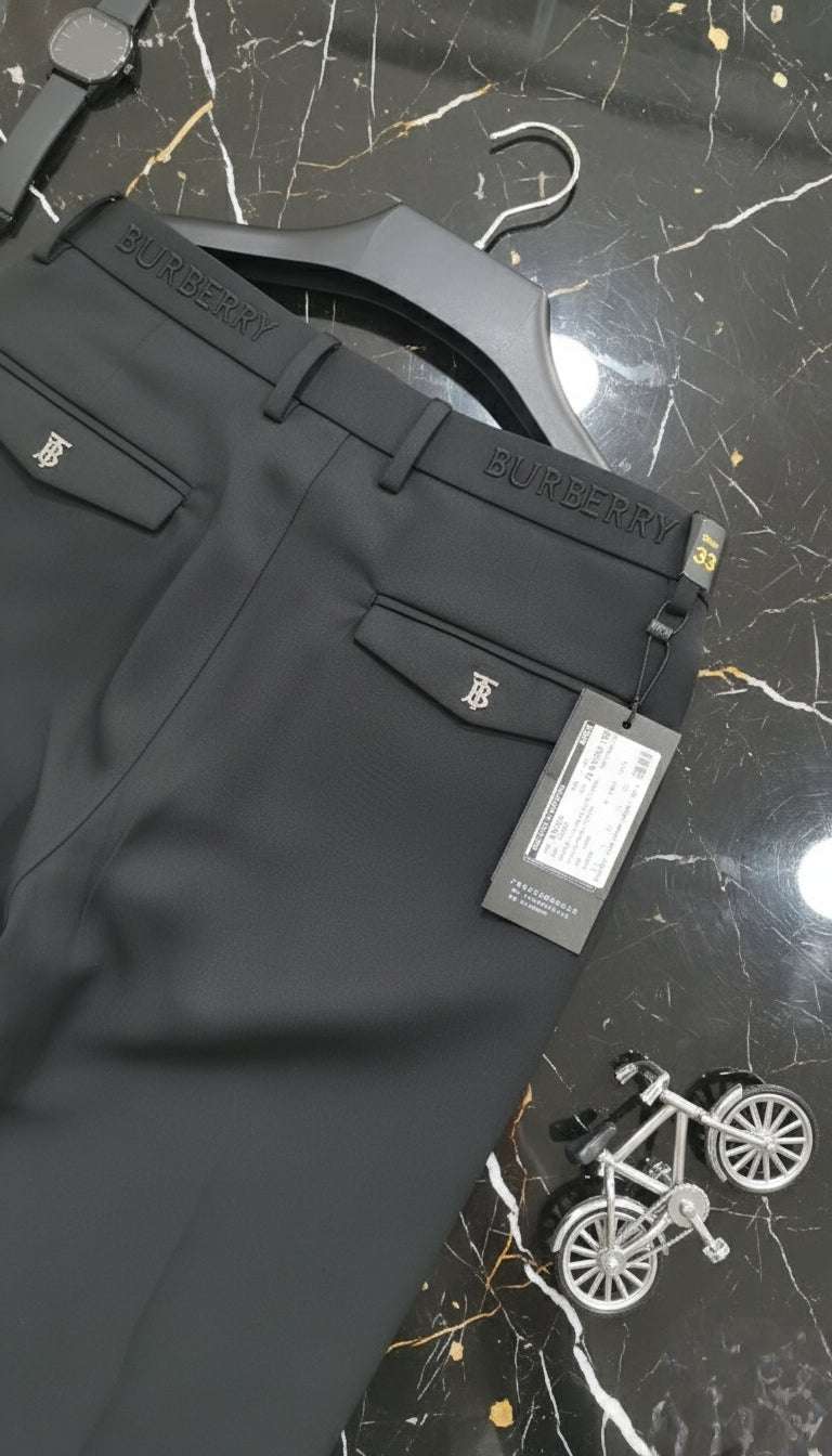 Men's DG & Burberry Logo Belt Formal pants| Designer Dress Pants
