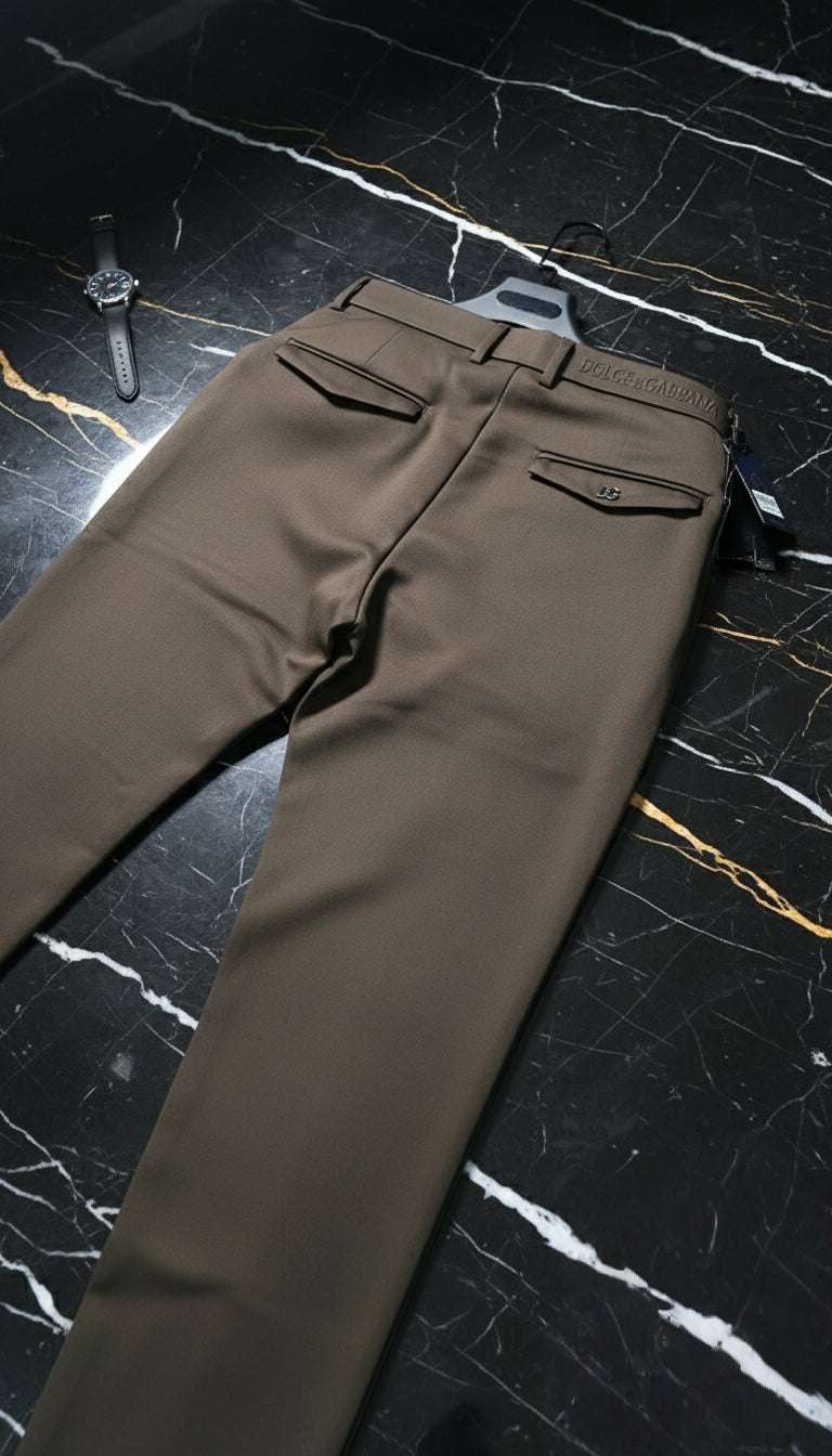 Men's DG & Burberry Logo Belt Formal pants| Designer Dress Pants