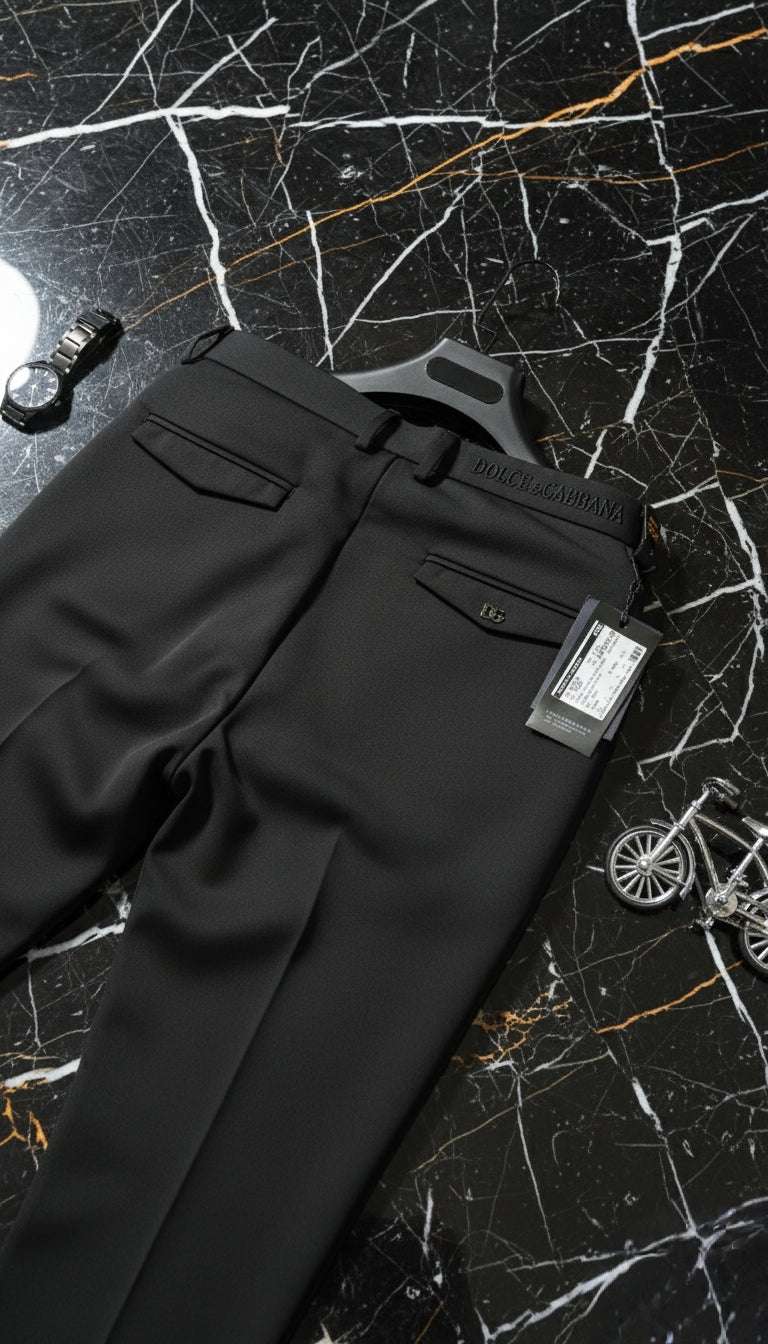 Men's DG & Burberry Logo Belt Formal pants| Designer Dress Pants