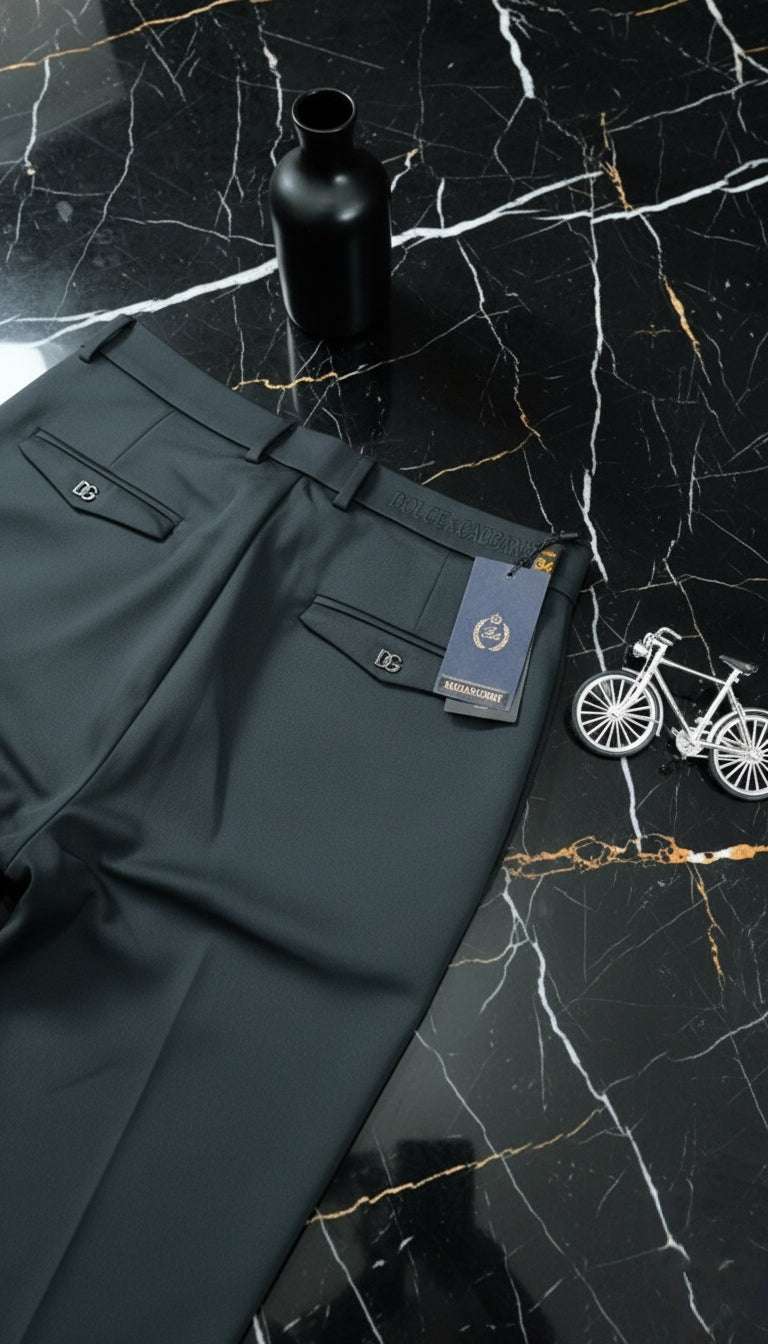 Men's DG & Burberry Logo Belt Formal pants| Designer Dress Pants