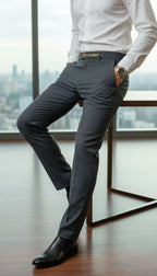 Men's DG & Burberry Logo Belt Formal pants| Designer Dress Pants