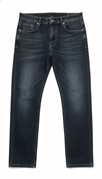 Louis Vuitton Men's Embossed Logo Denim Jeans | Slim-Fit Vintage Wash