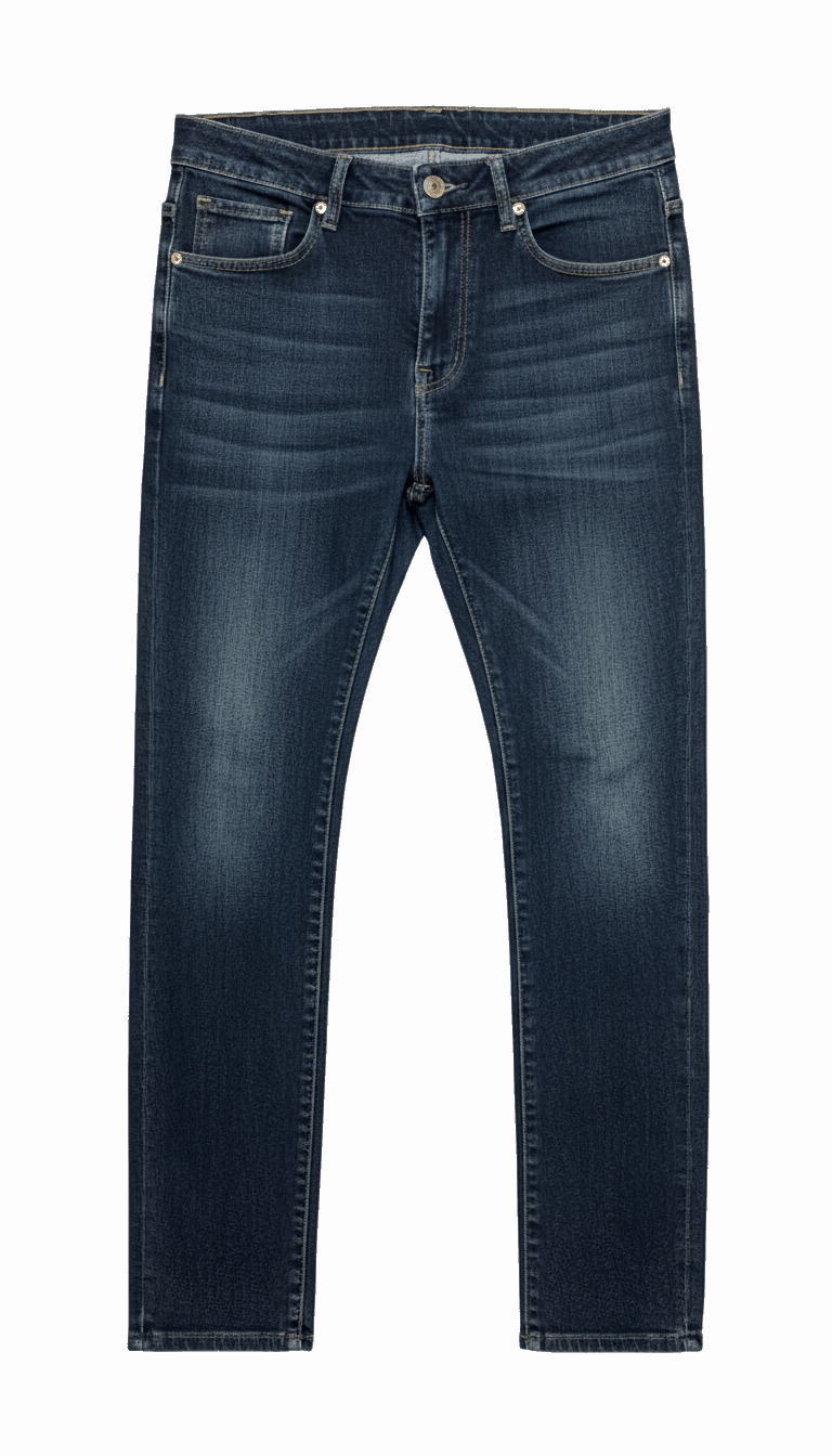 Prada Men's Triangle Logo Denim Jeans | Slim-Fit Vintage Wash