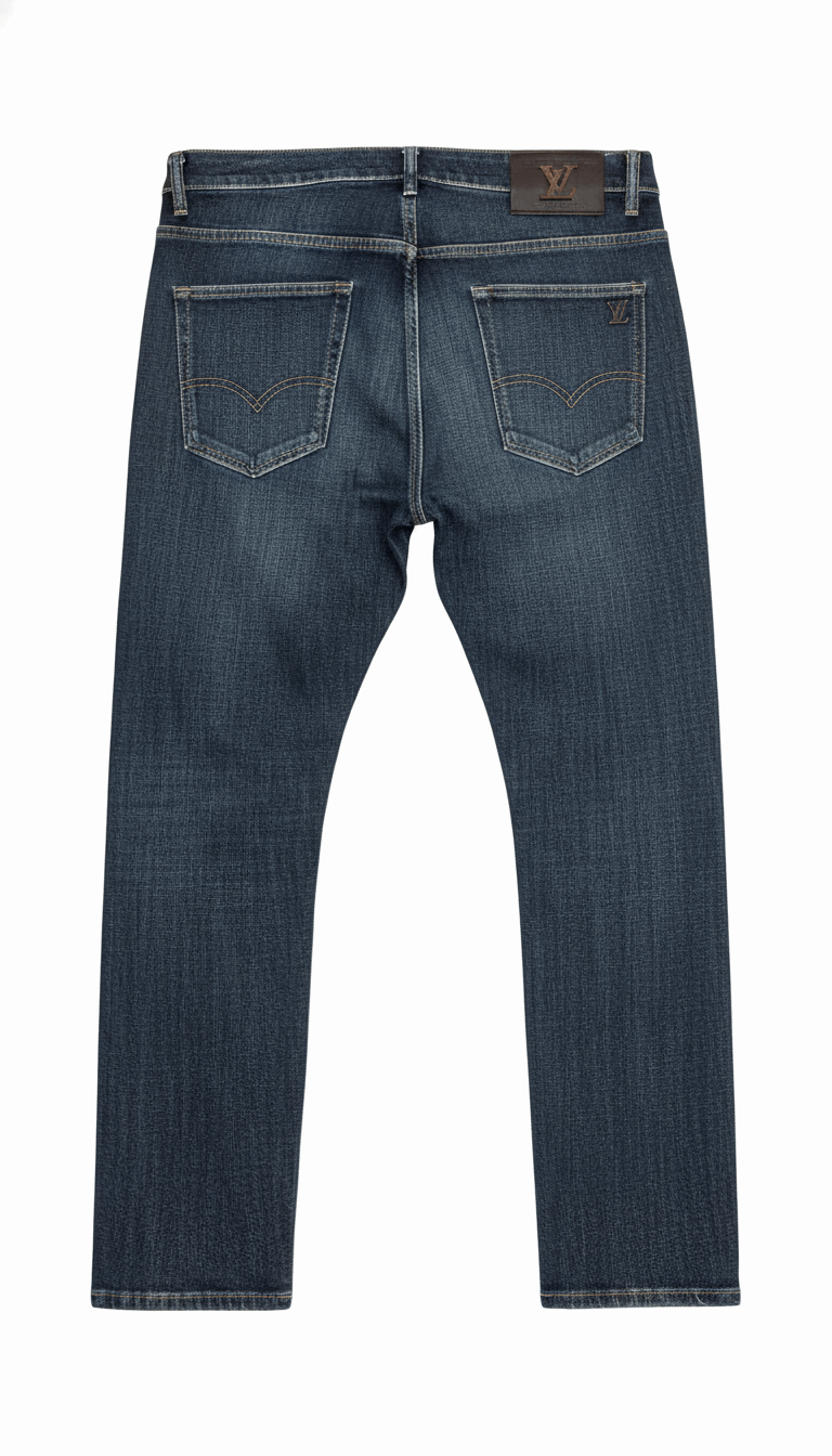 Blue jeans on a white background