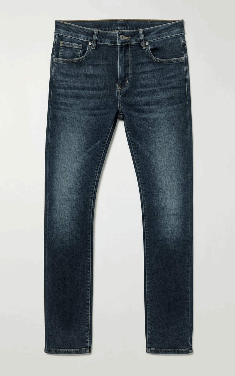 Pair of blue jeans on a white background