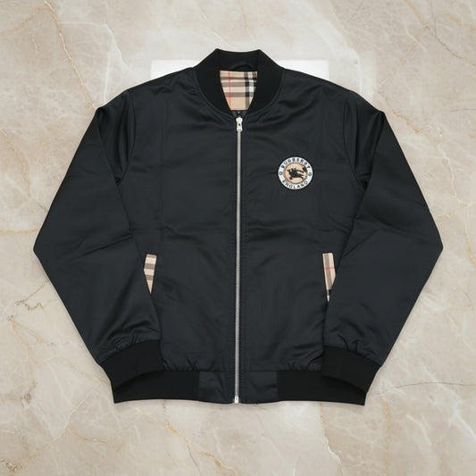Logo & Check-Trim Technical Bomber Jacket