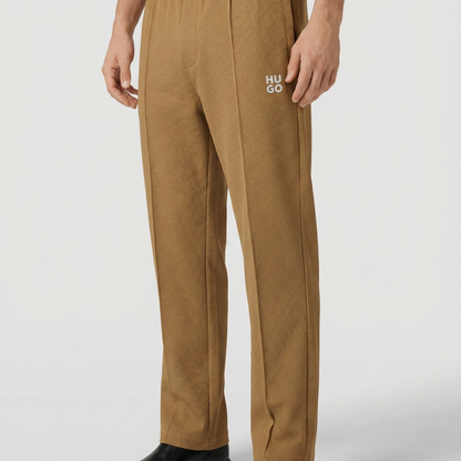 Men's Premium Waffle Knit Pintuck Trousers – Camel