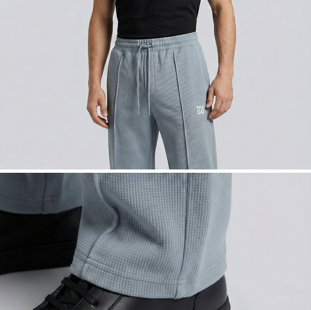 Universes Premium Waffle Knit Pintuck Trousers