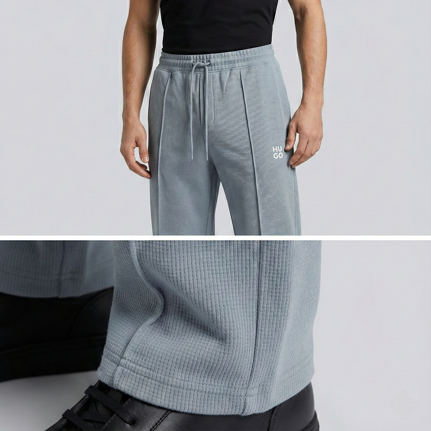 Universes Premium Waffle Knit Pintuck Trousers
