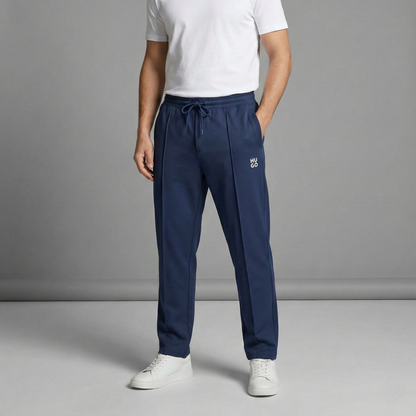 Men's Premium Waffle Knit Pintuck Trousers – Slate Blue