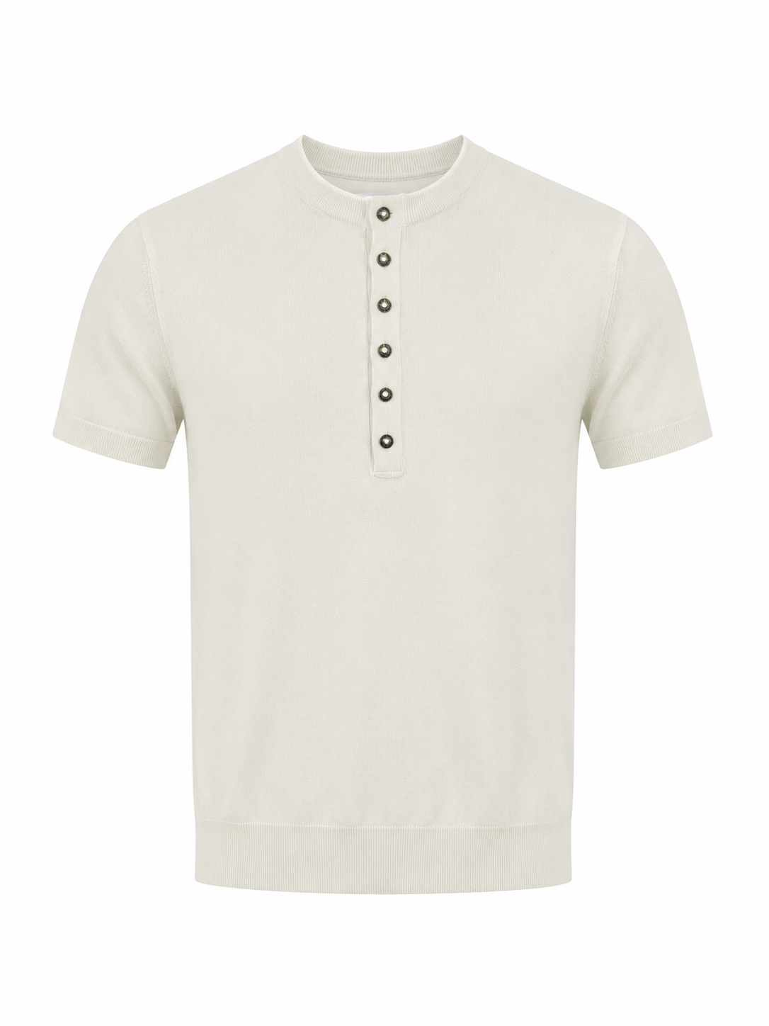 Essential Knit Henley Polo – Off White Secondary image