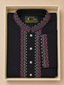 Luxury Black Embroidered Panjabi – Pink & Silver Floral Detail