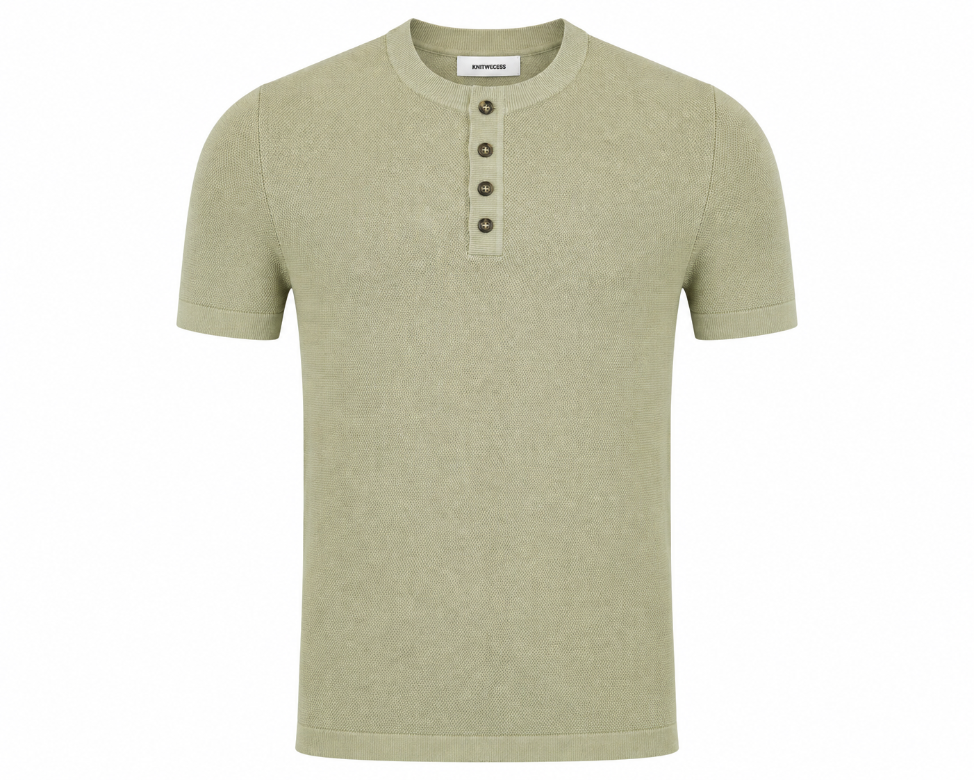 Essential Knit Henley Polo – Sage Green Secondary image