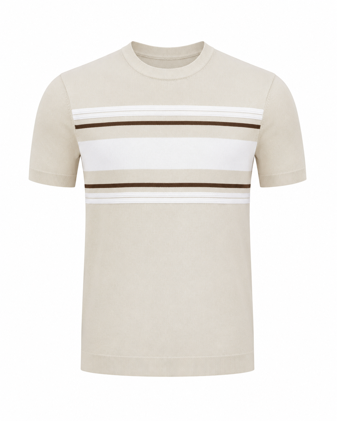 Retro Stripe Knit Tee – Cream Secondary image