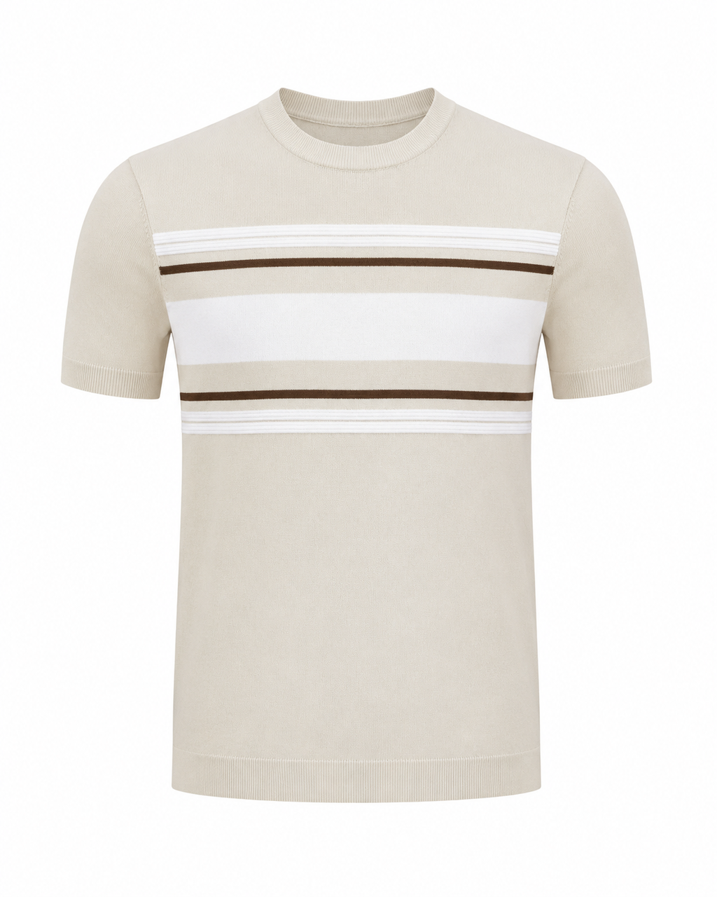 Retro Stripe Knit Tee – Cream