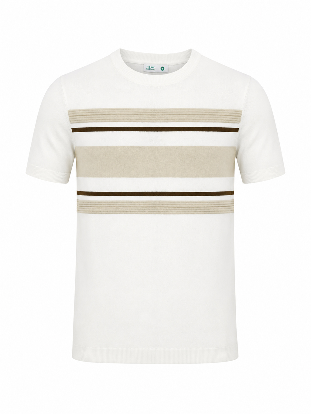 Signature Stripe Knit Tee – Ivory