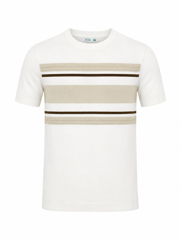 Signature Stripe Knit Tee – Ivory