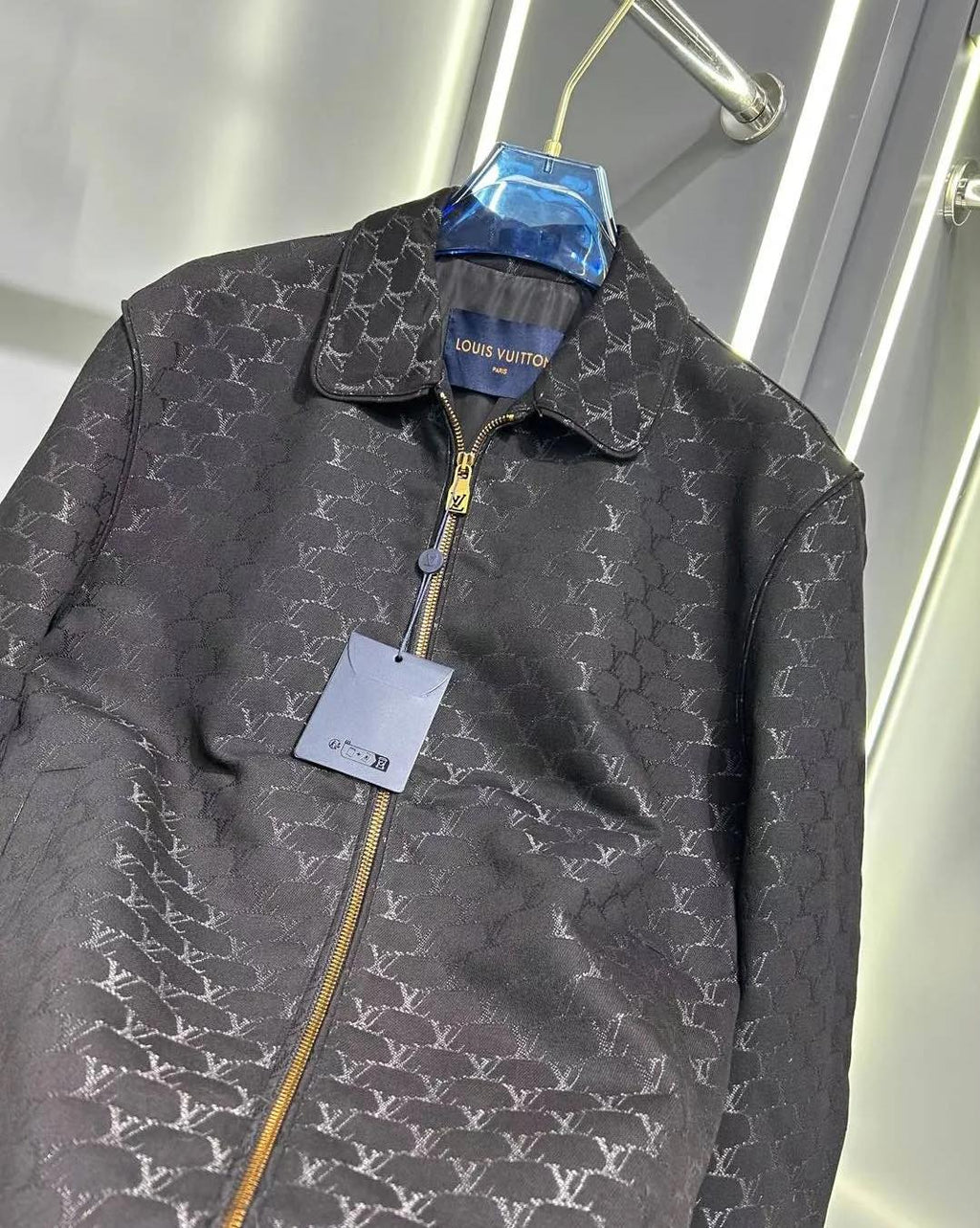 Louis Vuitton Tonal Monogram Zip Jacket - Black & Gold