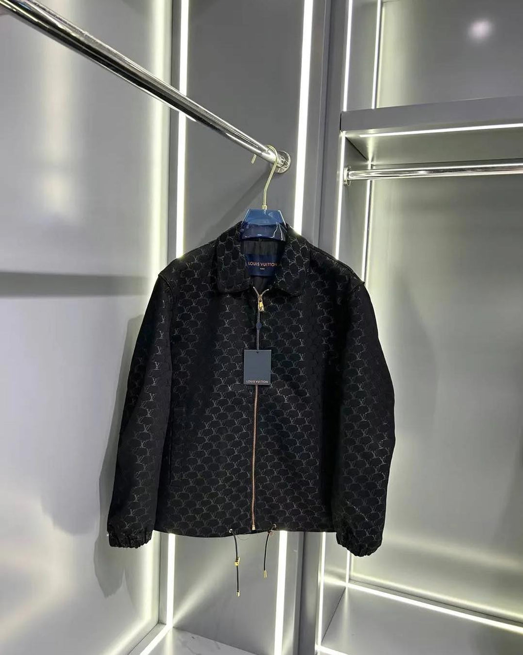 Louis Vuitton Tonal Monogram Zip Jacket - Black & Gold