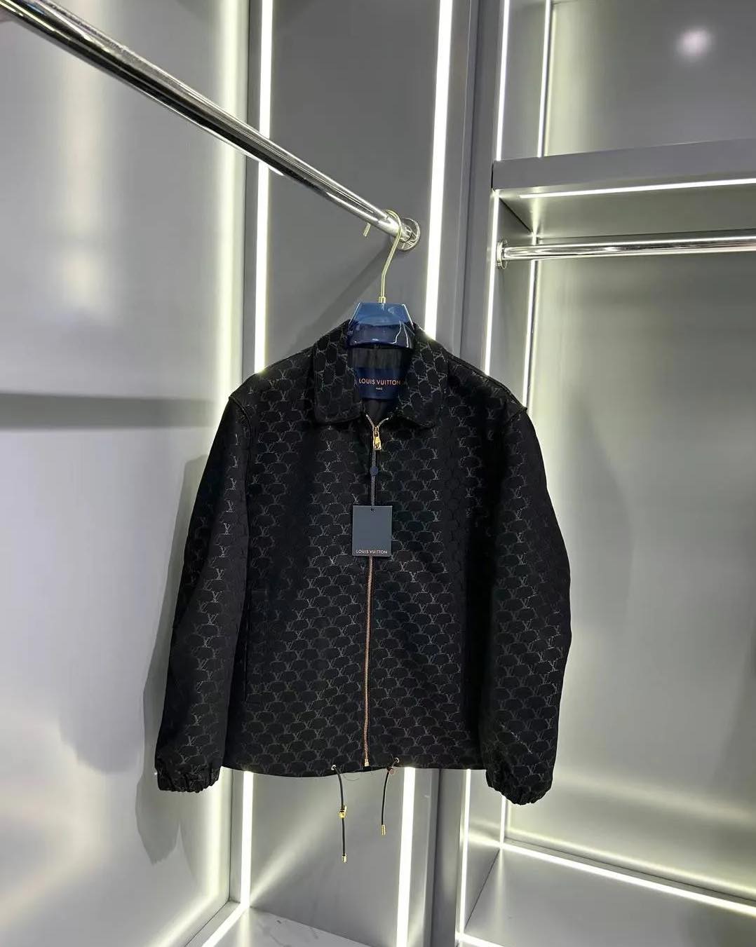 Louis Vuitton Tonal Monogram Zip Jacket - Black & Gold